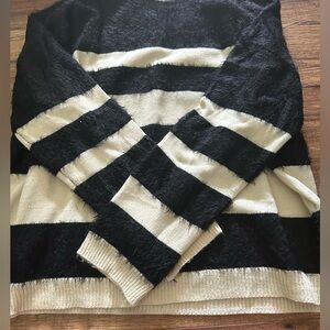 Black And White Striped Sweater Plus size